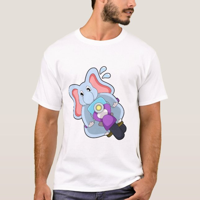 Elefant som Biker med motorcykel.PNG T Shirt (Framsida)