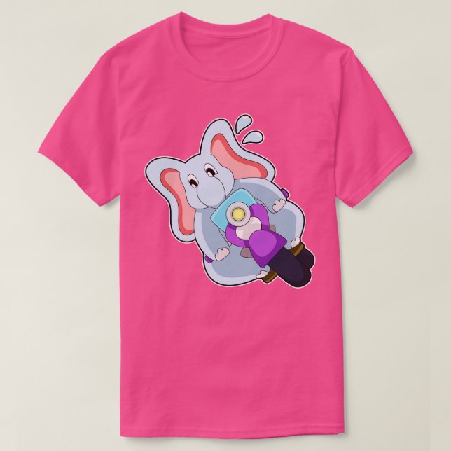 Elefant som Biker med motorcykel T Shirt (Design framsida)