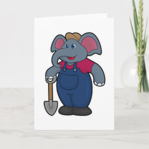 Elefant som bonde med spade kort