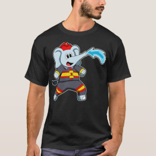 Elefant som brandman med Hose 3 T Shirt