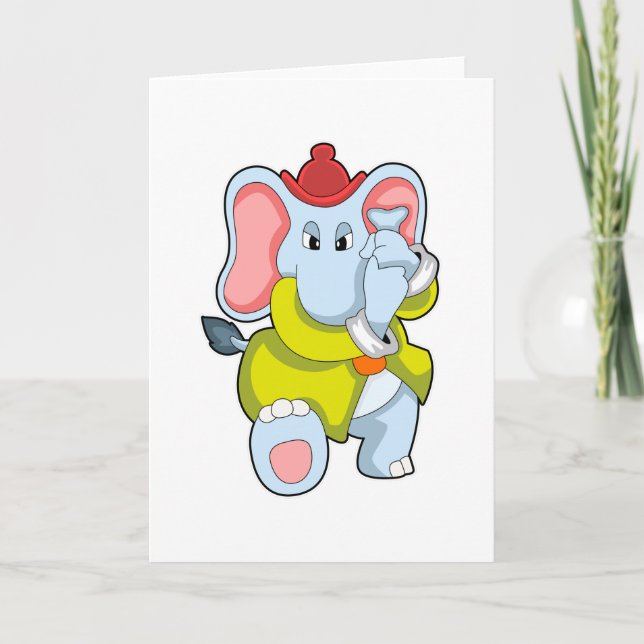 Elefant som brandman med snabel kort (Framsida)
