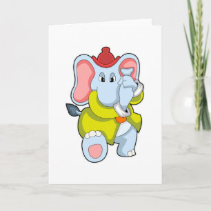 Elefant som brandman med snabel kort