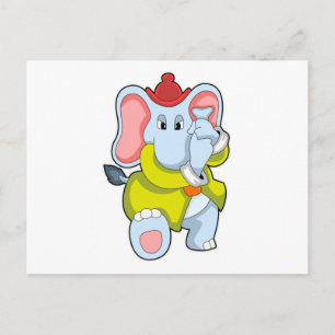 Elefant som brandman med snabel vykort
