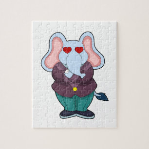 Elefant som brudgum med kostym.PNG Pussel