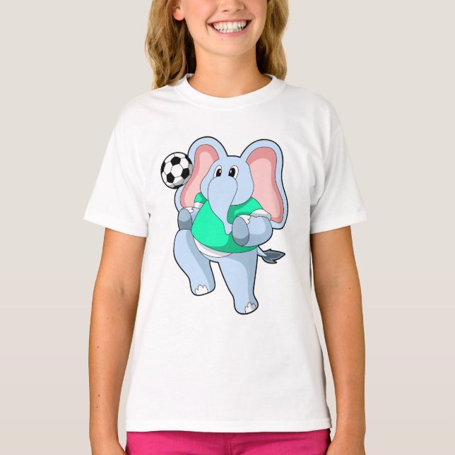 Elefant som fotbollsspelare med fotboll.PNG T Shirt (Framsida)