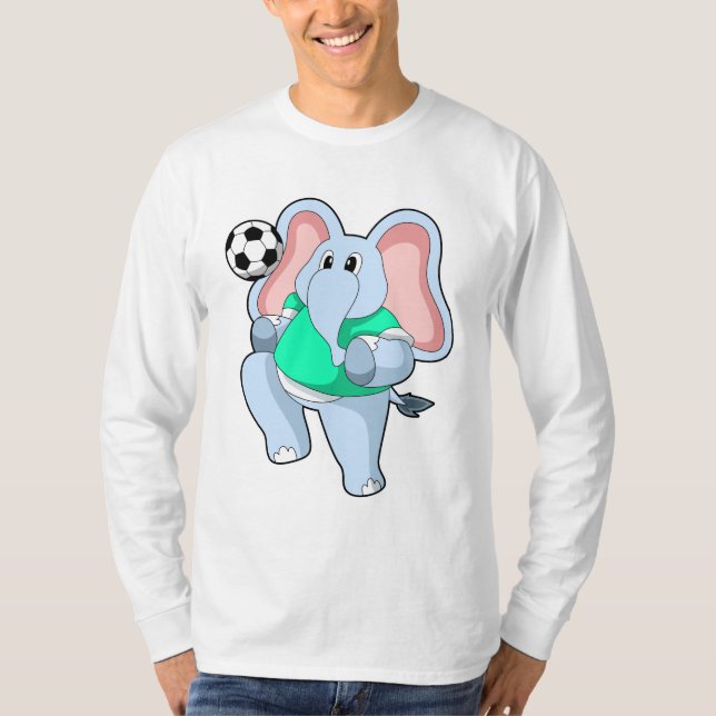 Elefant som fotbollsspelare med fotboll.PNG T Shirt (Framsida)