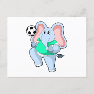 Elefant som fotbollsspelare med fotboll.PNG Vykort