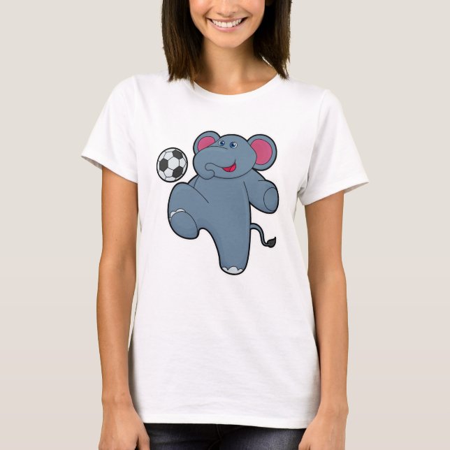 Elefant som fotbollsspelare med fotboll t shirt (Framsida)