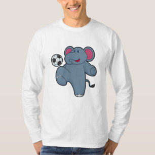 Elefant som fotbollsspelare med fotboll t shirt