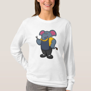 Elefant som frisör med sax t shirt