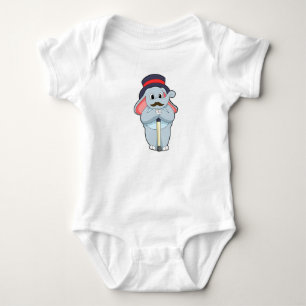Elefant som gentleman med hatt och promenadkäpp t shirt