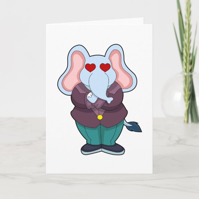Elefant som Groom med Kostym.PNG Kort (Framsida)