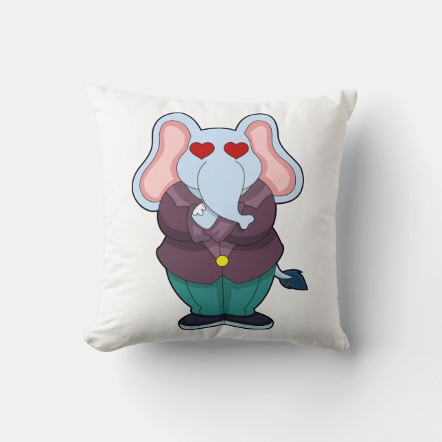 Elefant som Groom med Kostym.PNG Kudde (Framsida)