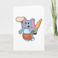 Elefant som kock med rullande pinne & deg