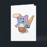 Elefant som kock med rullnings pinne & deg kort<br><div class="desc">Denna design är den perfekta gåvan för en födelsedag,  jul och andra firanden. Den är lämplig för kvinnor,  män och barn.</div>