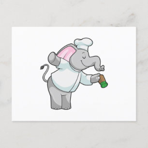 Elefant som kock med saltkar vykort