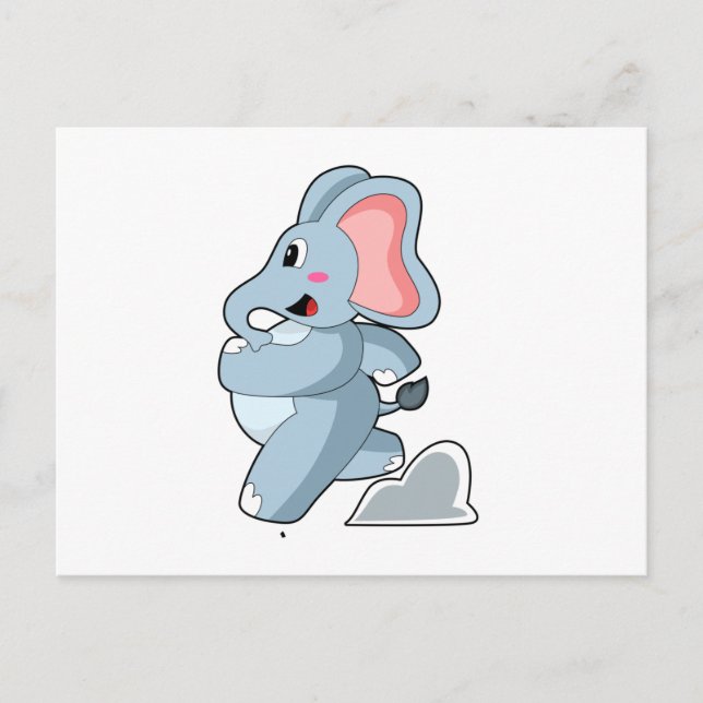 Elefant som löpare vykort (Framsida)