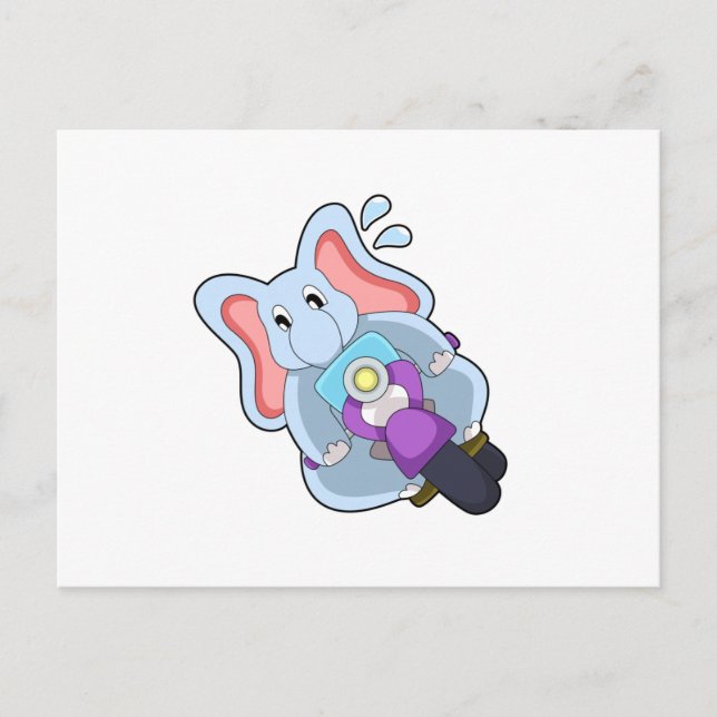 Elefant som motorcyklist med motorcykel.PNG Vykort (Framsida)