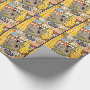 elefant som petar hans huvud till och med fönstre presentpapper