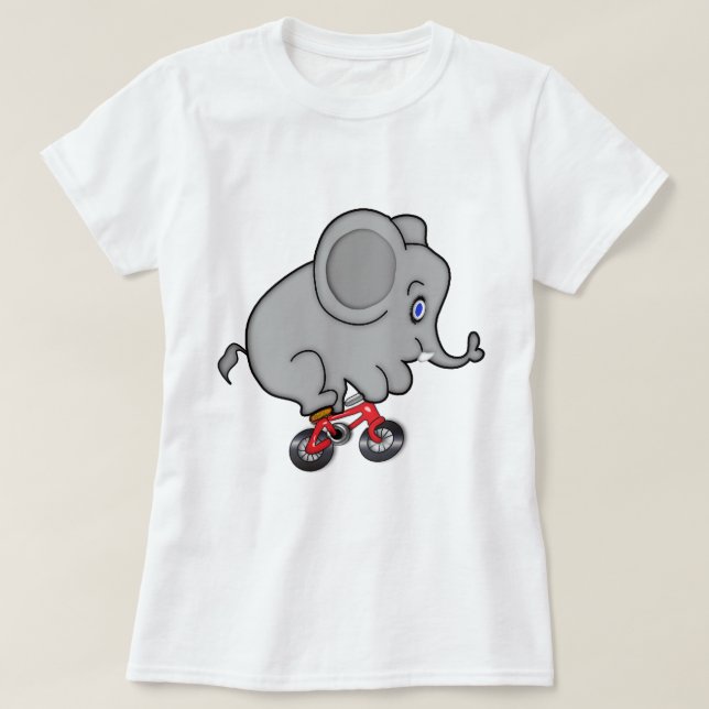 Elefant som rider en cykel t shirt (Design framsida)