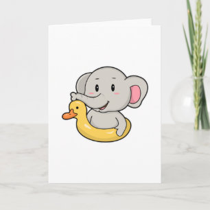 Elefant som simmar med simring kort
