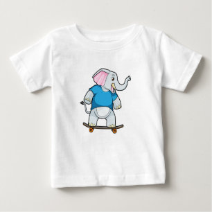 Elefant som Skater med Skateboard T Shirt