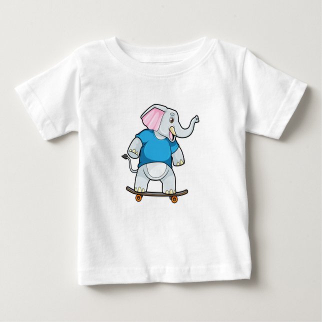 Elefant som Skater med Skateboard T Shirt (Framsida)
