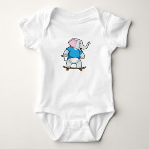 Elefant som Skater med Skateboard T Shirt