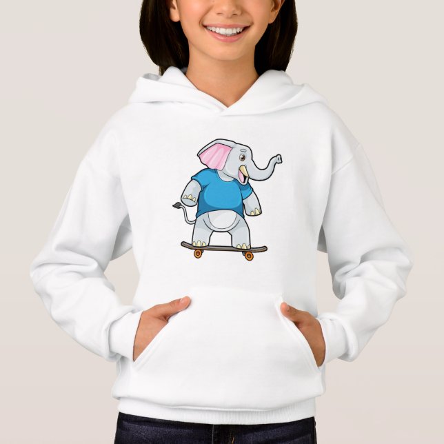 Elefant som Skater med Skateboard T Shirt (Framsida)