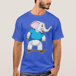 Elefant som Skater med Skateboard T Shirt