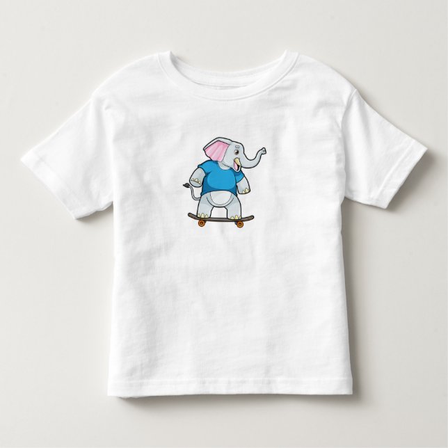 Elefant som Skater med Skateboard T Shirt (Framsida)