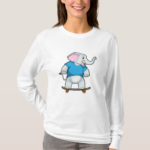Elefant som Skater med Skateboard T Shirt