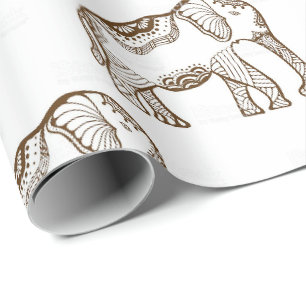 Elefant som slår in papper presentpapper