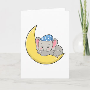 Elefant som sover med sovmask kort