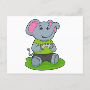Elefant som spelare vykort