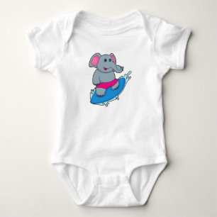Elefant som Surfer med Surfboard T Shirt