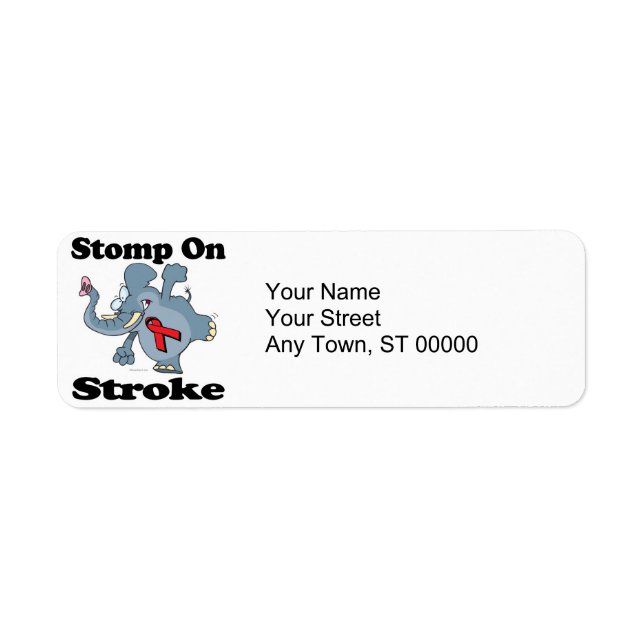 Elefant stampar på stroke returadress etikett (Framsidan)