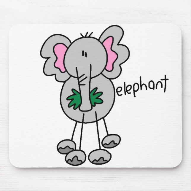 Elefant Stickfigur Musmatta (Framsidan)