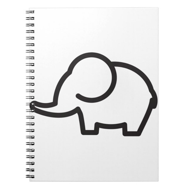 Elefant Stilisert Linjekunst Anteckningsbok (Framsidan)