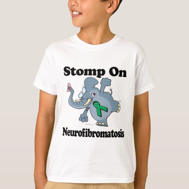 Elefant Stomp på Neurofibromatos Tee (Framsida)