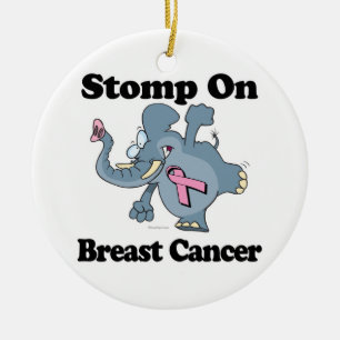 Elefant Stomp vid bröstcancer Julgransprydnad Keramik