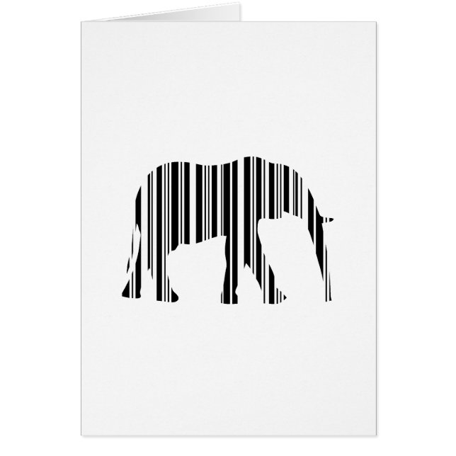 ELEFANT STreckkod Djur Streckkodsmönster Design Hälsningskort (Framsidan)