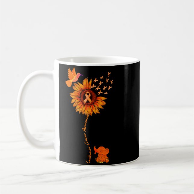 Elefant Ströare Orange Band Leukemi Cancer Kaffemugg (Vänster)