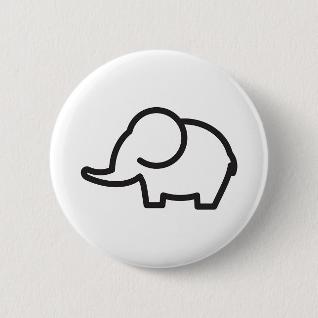 Elefant Stylized Line Art Knapp (Framsida)