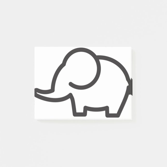 Elefant Stylized Line Art Post-it Block (Framsida)