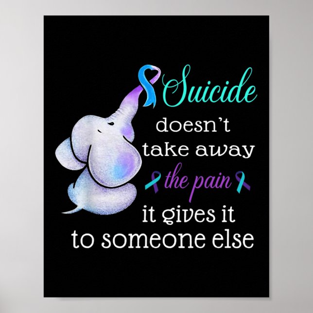 Elefant Suicide Pain Semicolon Suicide Prevention Poster (Framsidan)
