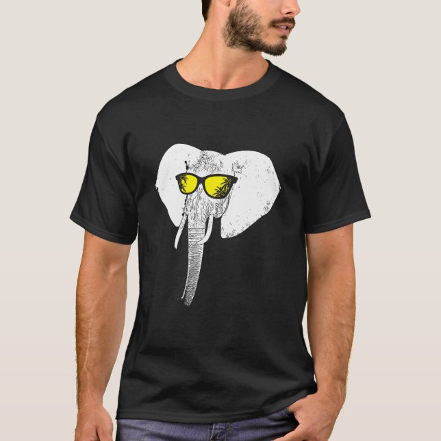 Elefant sunglass party elephant kärlek elefant l t shirt (Framsida)