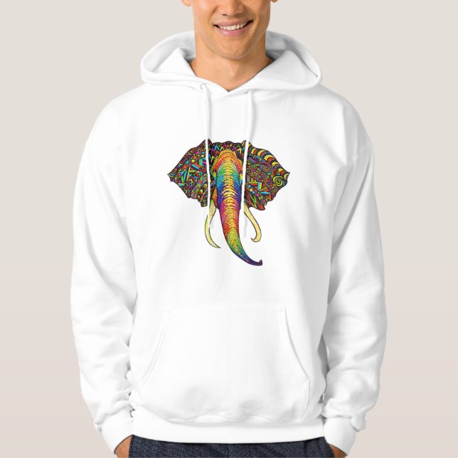 Elefant Sweatshirt Med Luva (Framsida)