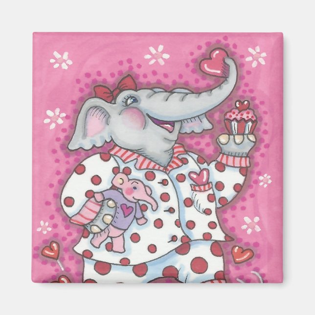 Elefant Swened VALENTINE MAGNET Square (Framsidan)