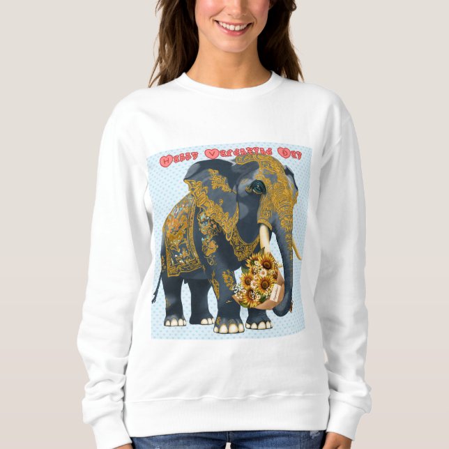 Elefant Thai Mönster Stil. T Shirt (Framsida)